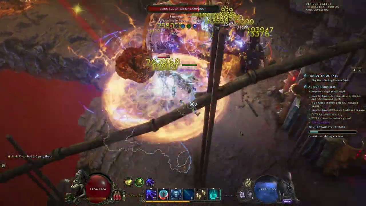Last Epoch Season 3 - Lightning Meteor Mana Guided Sorcerer (Honeyslinger) at 5000 Corruption