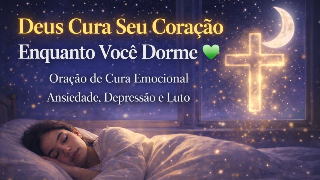 Deus Cura Seu Coração Enquanto Você Dorme 💚 Ansiedade, Depressão e Luto| Música Gospel para Dormir |
