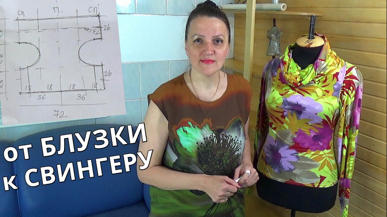 1 Выкройка для БЛУЗКИ  ПЛАТЬЯ  САРАФАНА и ПАЛЬТО Свингер | Шить легко 2 шва Мастеркласс от  Владанны