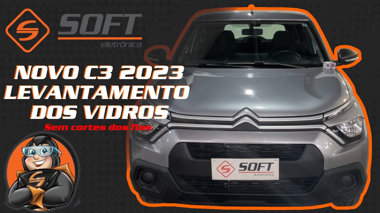 Citroen C3 ano 2023 -  Levantamento dos vidros via controle original - Soft Infinity 2.0