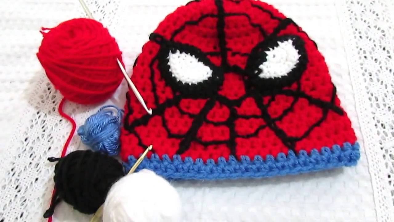 Cómo tejer  un gorro de Spiderman a crochet Gorro del Hombre Araña 2º parte.