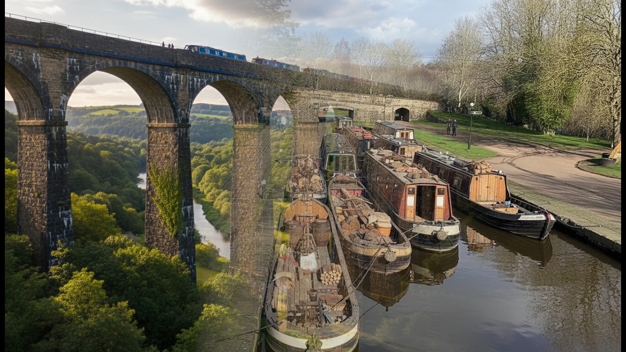 Pontcysyllte Aqueduct, Hajozás a szakadék felett (Hungarian)
