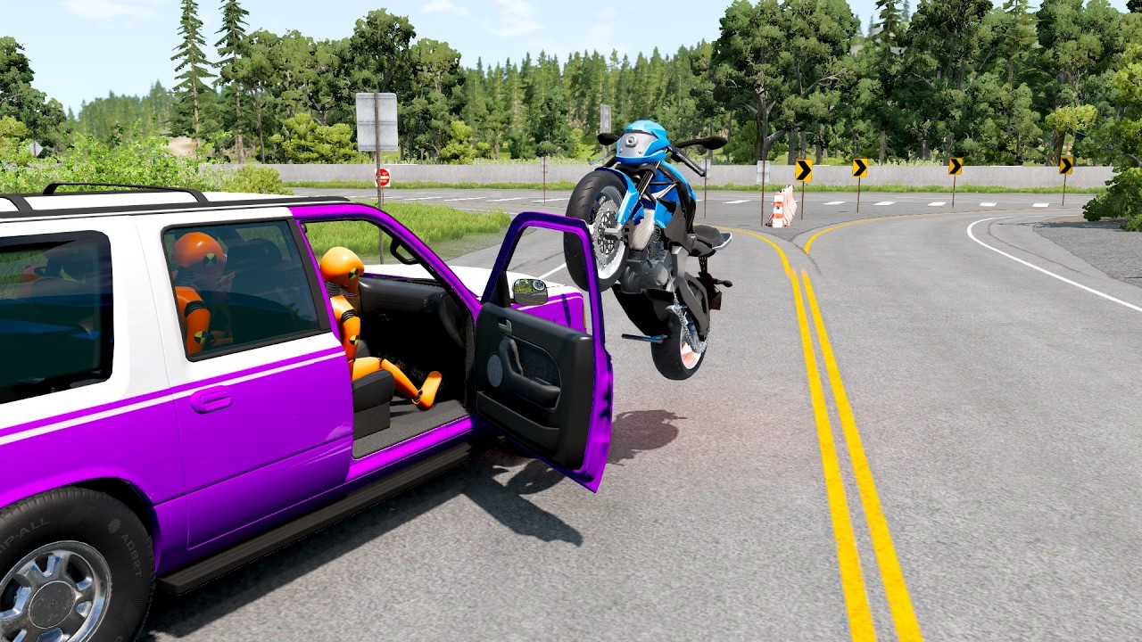 Double Flatbed Trailer Truck vs Speedbumps Train vs Cars | Tractor vs Train Beamng.Drive