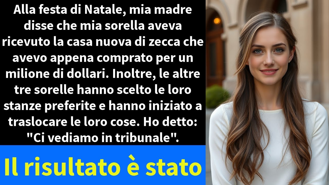 Alla festa di Natale, mia madre disse che mia sorella aveva ricevuto la casa nuova di zecca che