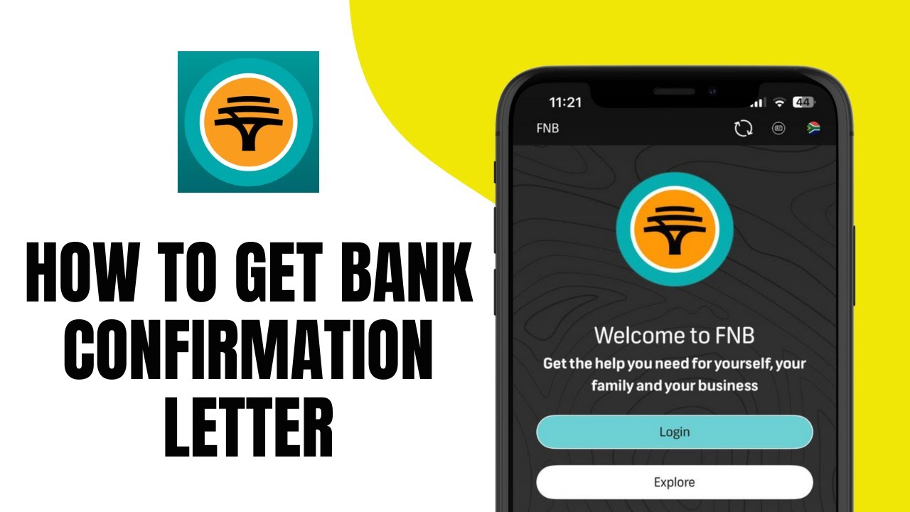 How to get bank confirmation letter on FNB app