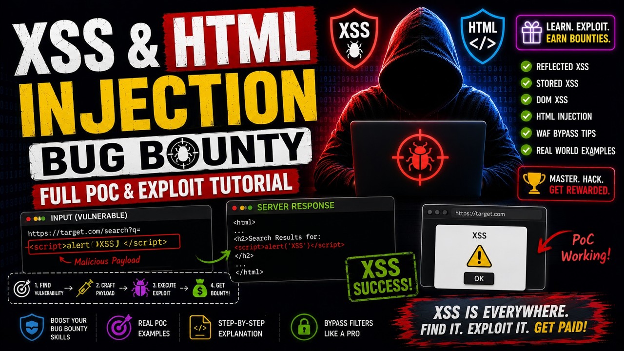 XSS & HTML Injection Bug Bounty | Full PoC & Exploit Tutorial