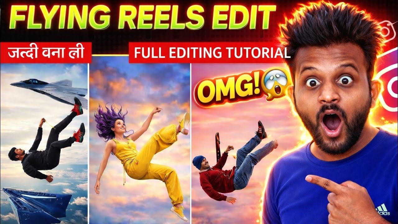 Instagram Tranding Flying Video Editing ✨| How To Make Ai Videos Of Flying In The Sky | Falling Edit