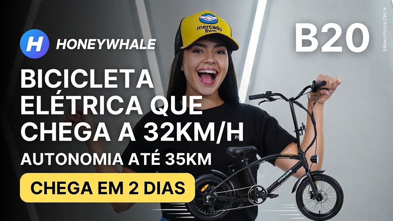 Bicicleta Elétrica Honeywhale B20 Vale a Pena? 32km/h, 35km Autonomia Review Bike Elétrica Dobrável