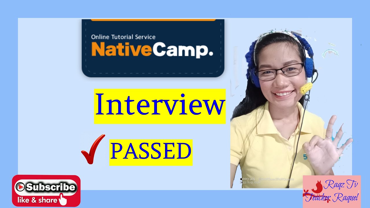NATIVE CAMP | √ PASSED Interview Questions |Teacher Raquel👩‍🏫