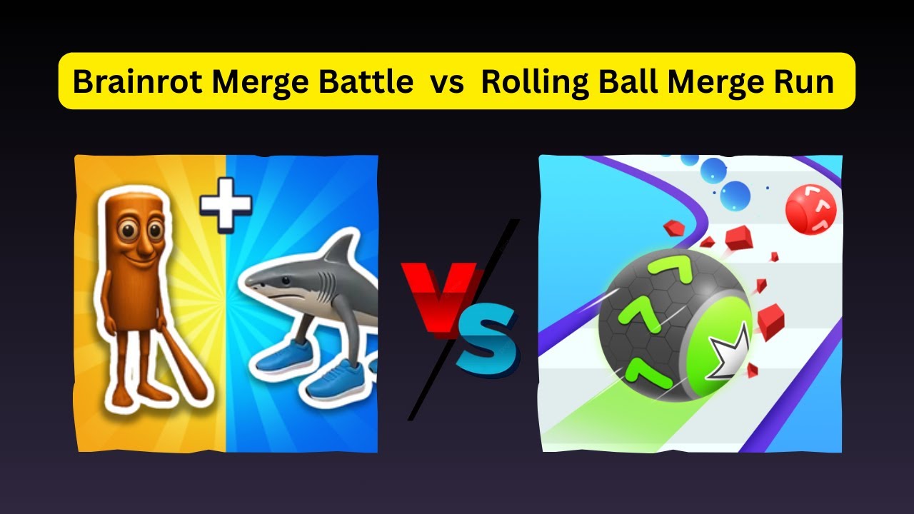 Brainrot Merge Battle vs Rolling Ball Merge Run | Satisfying Gameplay