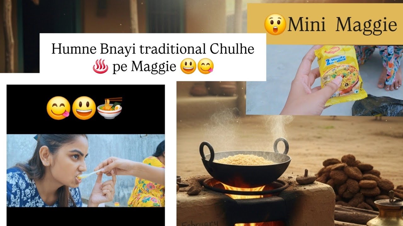Bht Jugaad karke😨 Humne Chulhe pe Maggie bnayi 😋🥹 | #villagevlog #youtubeindia #chulhacooking 
