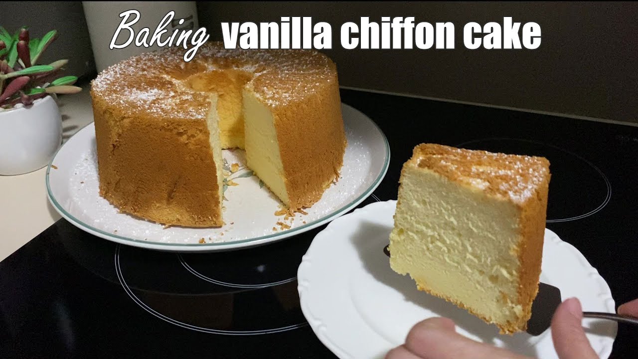 Baking Vanilla Chiffon Cake - soft, spongy and a big favourite vanilla cake!