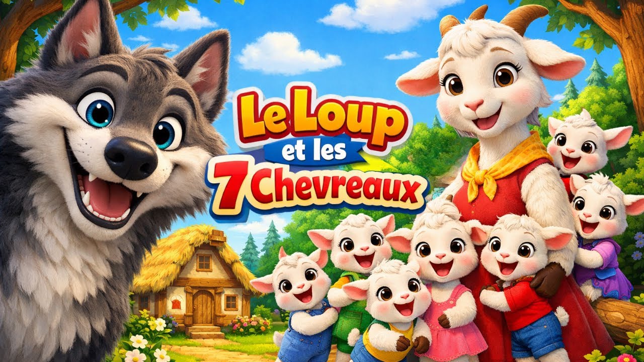 Le Loup et les 7 Chevreaux | Comptine pour enfants 🐐🐺 | Histoire chantée