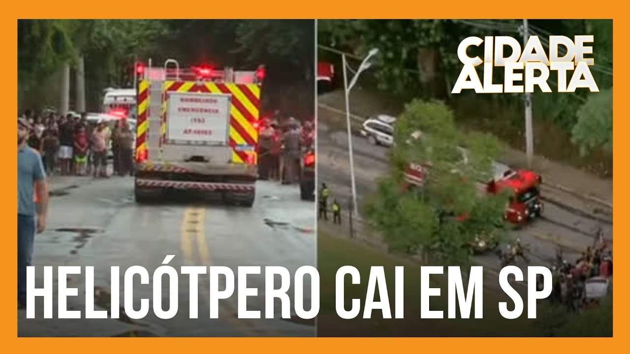 Helicóptero que caiu em São Paulo teria sete pessoas a bordo; dentre elas duas crianças