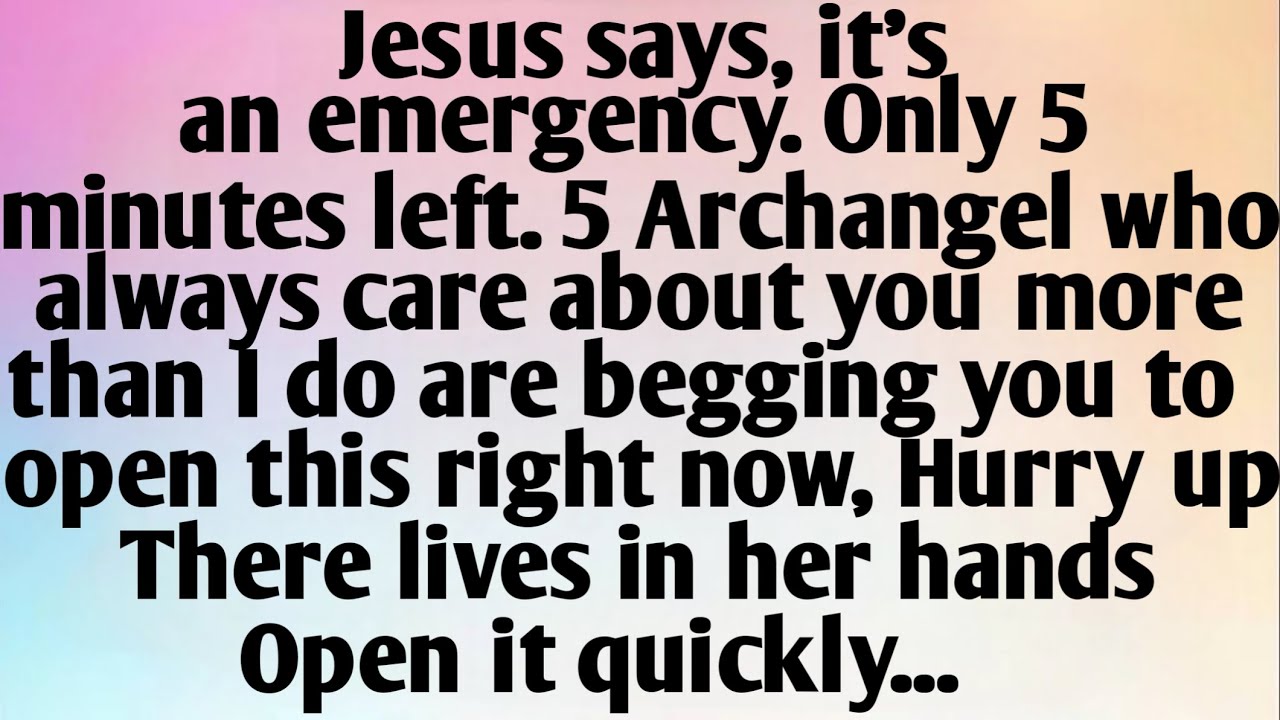 JESUS SAYS, IT'S AN...