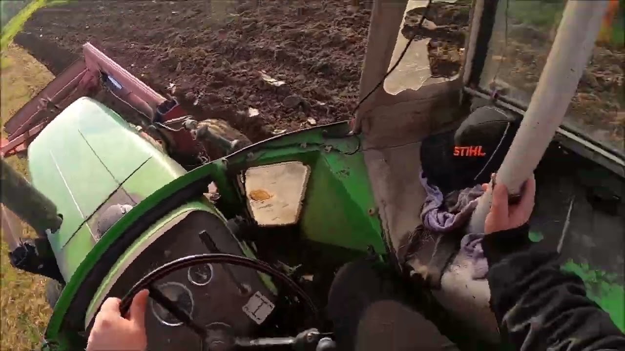 [GoPro] Der Deutz kämpft sich den Berg hoch - Ackern mit Deutz 5206 - Sound pur [Cabview] Teil 4 #34
