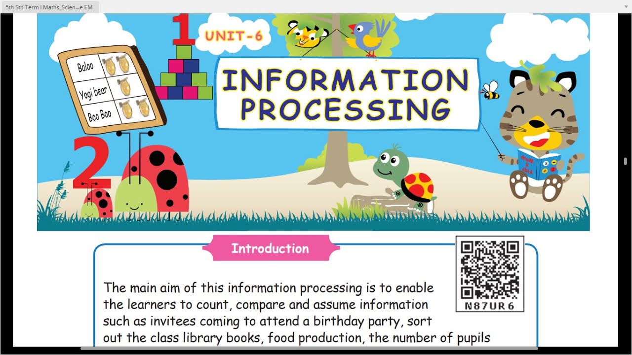 INFORMATION PROCESSING   -  PART 1 -  UNIT 6 - TERM 1 -  MATHEMATICS  - 5TH STD - ENGLISH MEDIUM