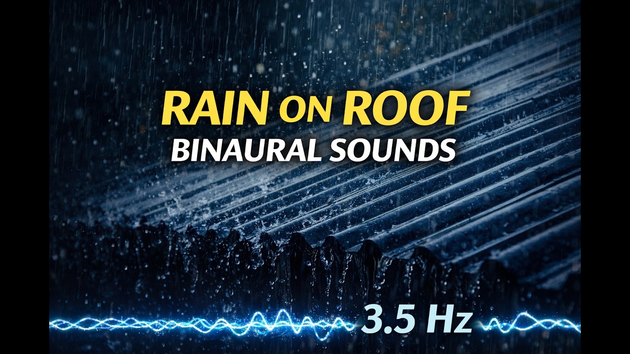 Rain on Metal Roof 🌧️ | Relaxing Rain Sounds + Binaural Beats 3.5 Hz (Deep Sleep)