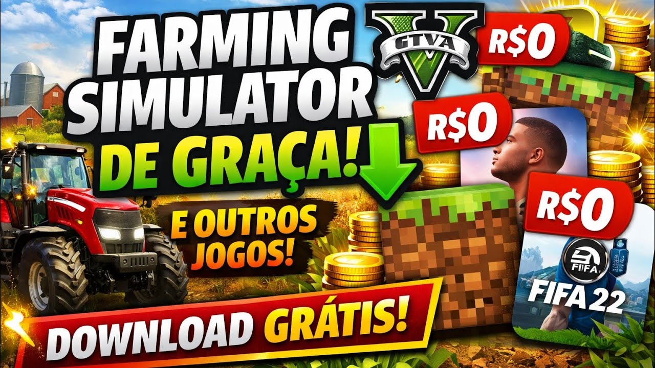 COMO BAIXAR FARMING SIMULATOR GRÁTIS! (E OUTROS JOGOS PAGOS TAMBÉM)