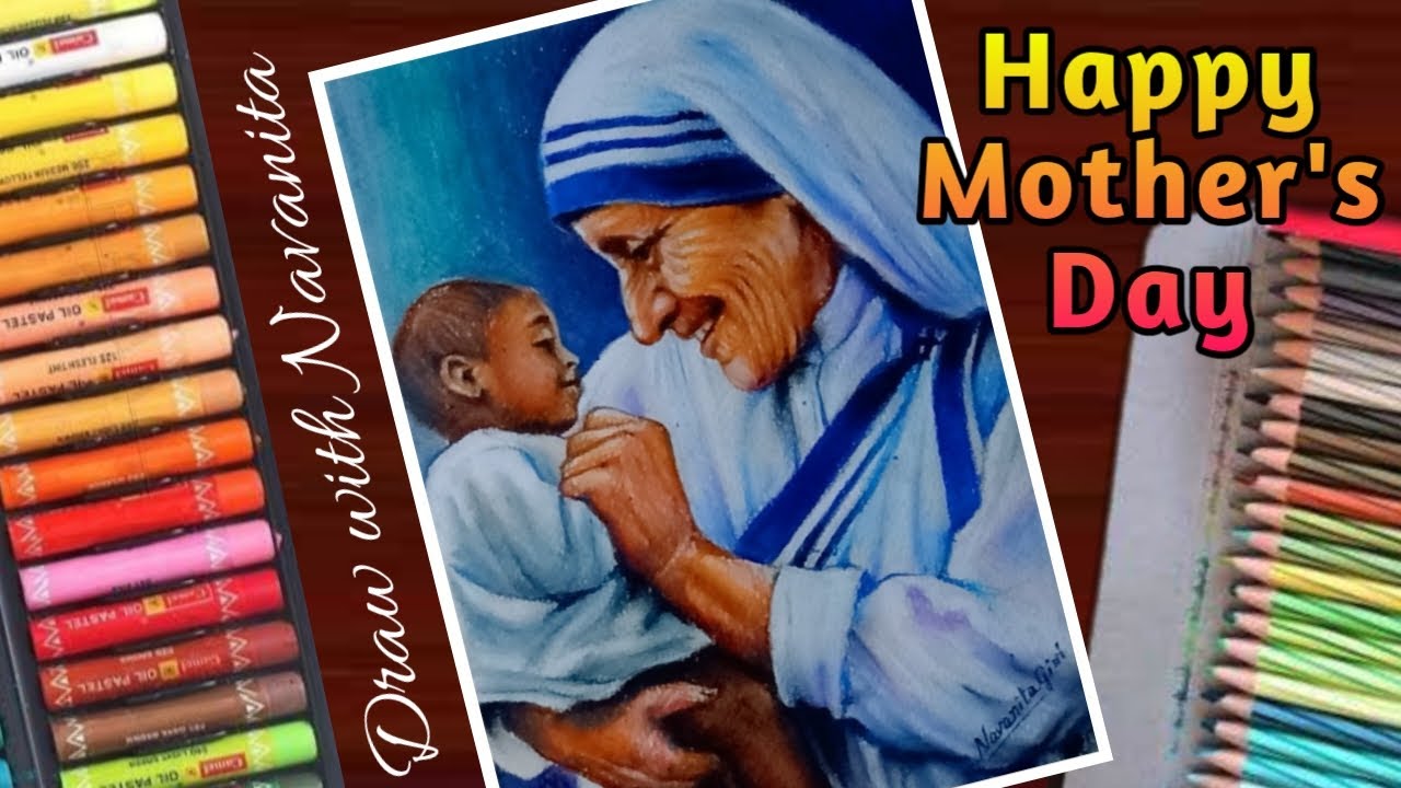 How to Mother Teresa  easily /Oil Pastel Drawing/Mother's day special drawing