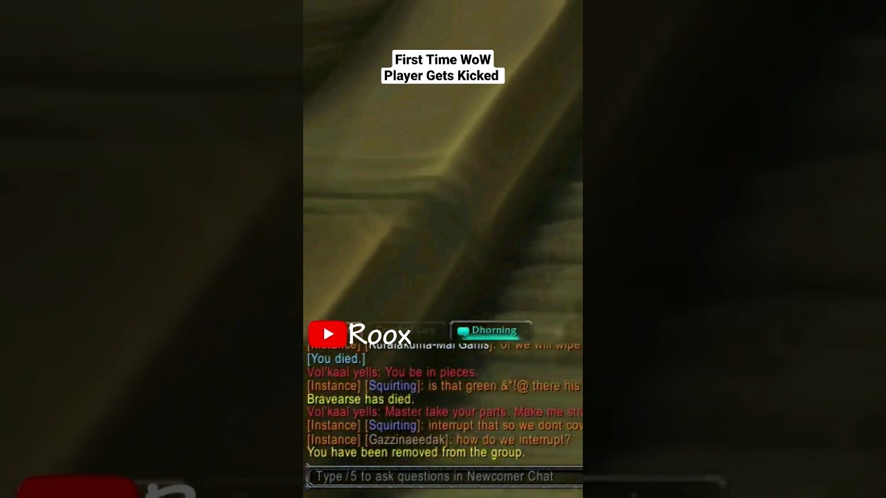 First Time WoW Player Gets Kicked From Dungeon #gaming #worldofwarcraft #wow #roox #noob #funny