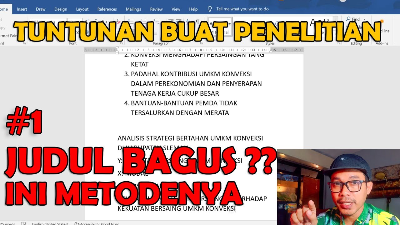 MAU JUDUL SKRIPSI BAGUS DAN MUDAH DIKERJAKAN? IKUTI METODE INI - Tuntunan buat penelitian. Bagian. 1