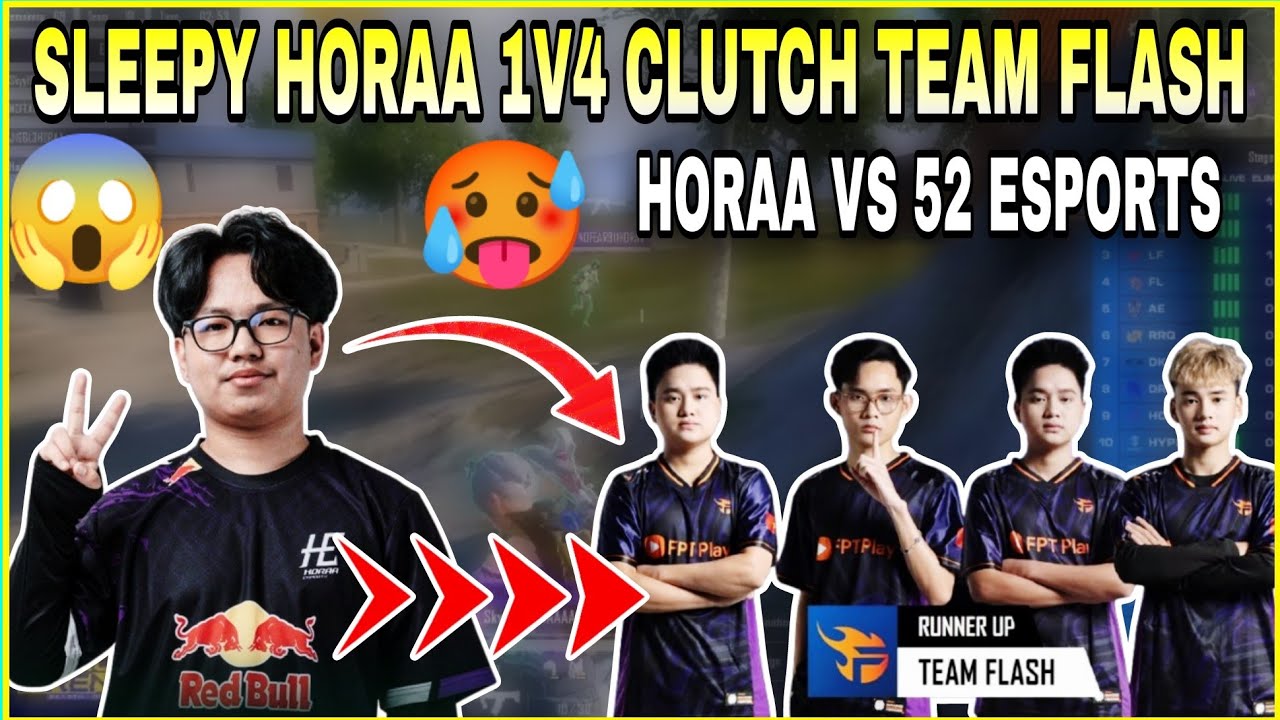 Sleepy Horaa 1v4 Clutch Against Team Flash 🥵 | Horaa vs 52 4v4 Fight | Clash with kvn 