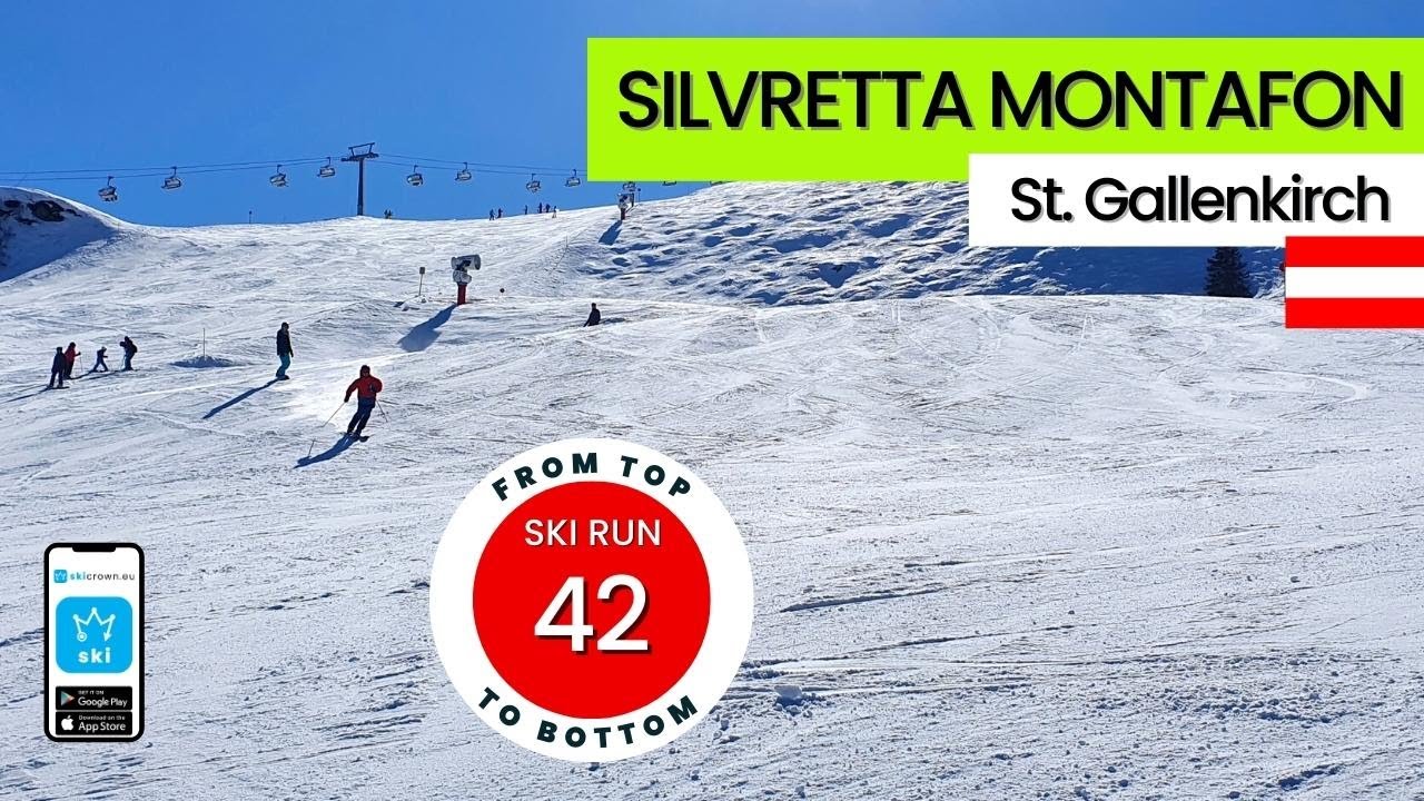 Silvretta Montafon St. Gallenkirch Austria / ski run 42, from top to bottom
