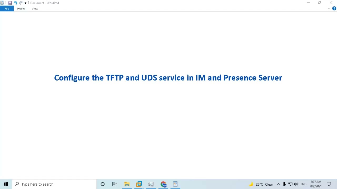 TFTP and UDS Configuration on Cisco IM and Presence Server