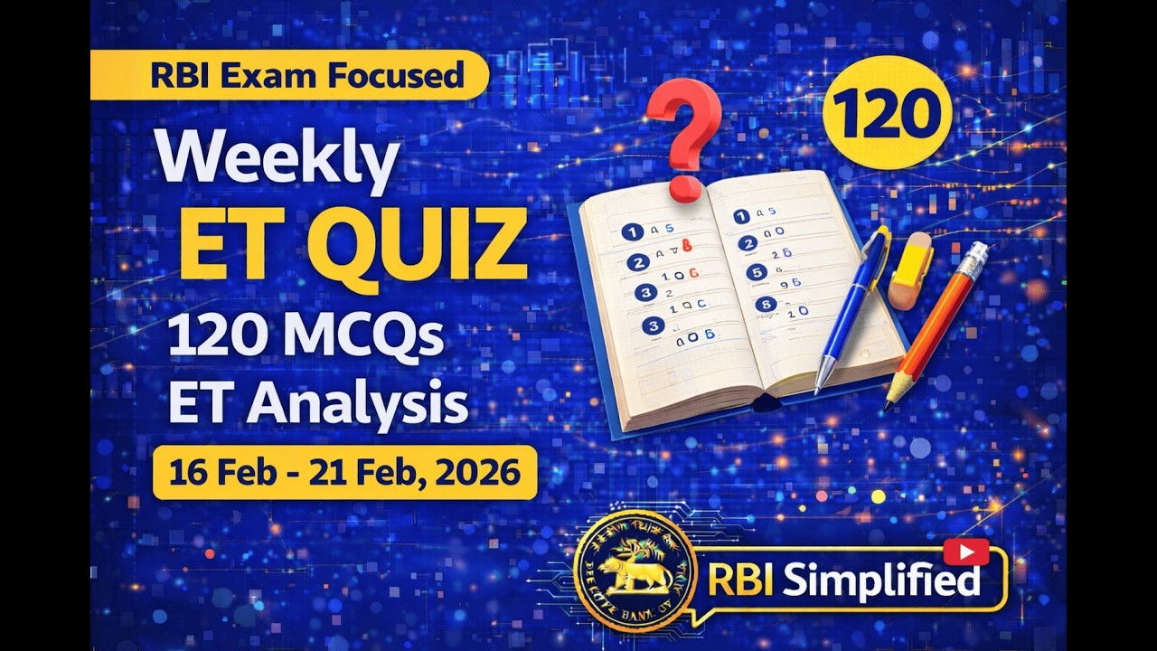 Weekly ET Quiz | 120 MCQs | 16 Feb – 21 Feb, 2026 | RBI Exam Focused
