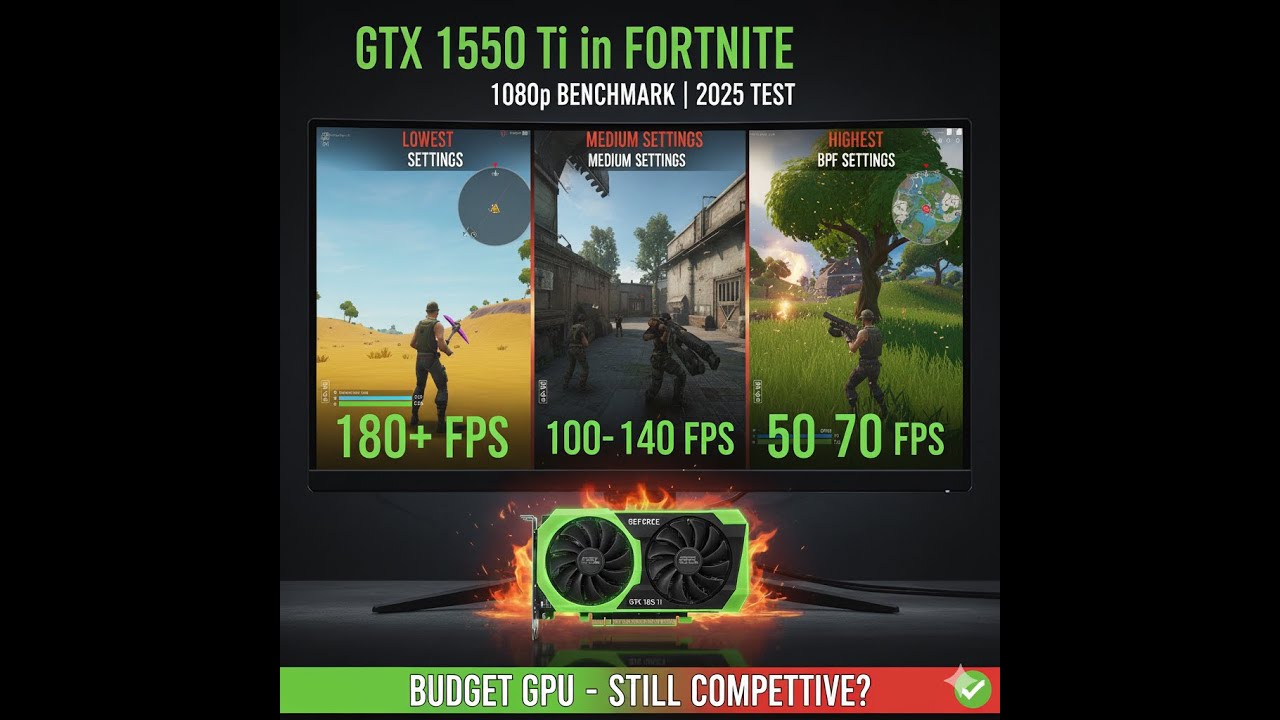 GTX 1050 Ti vs Fortnite &mdash; 1080p Benchmark Test (Low to Epic Settings + FPS Results)