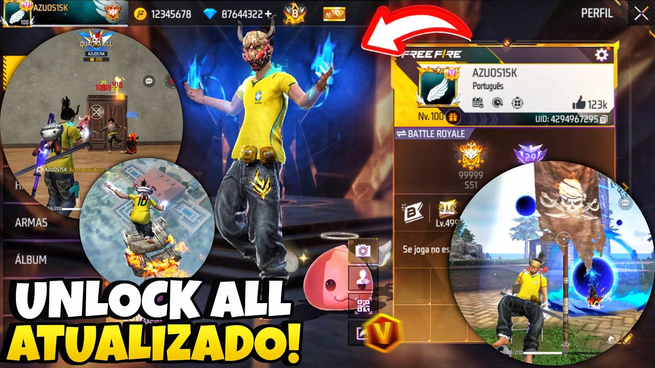 AGORA VAI!! 😱 UNLOCK ALL ATUALIZADO PEGANDO NA PARTIDA e COM PING BAIXO (FUNCIONA EM TODOS OS MODOS)