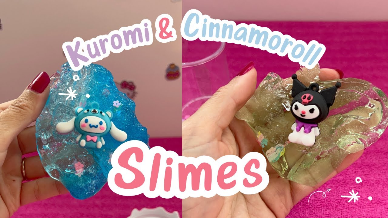Unboxing Slime Surprise! 💙💚 Kuromi & Cinnamoroll Hidden Inside! ASMR Slime Satisfying