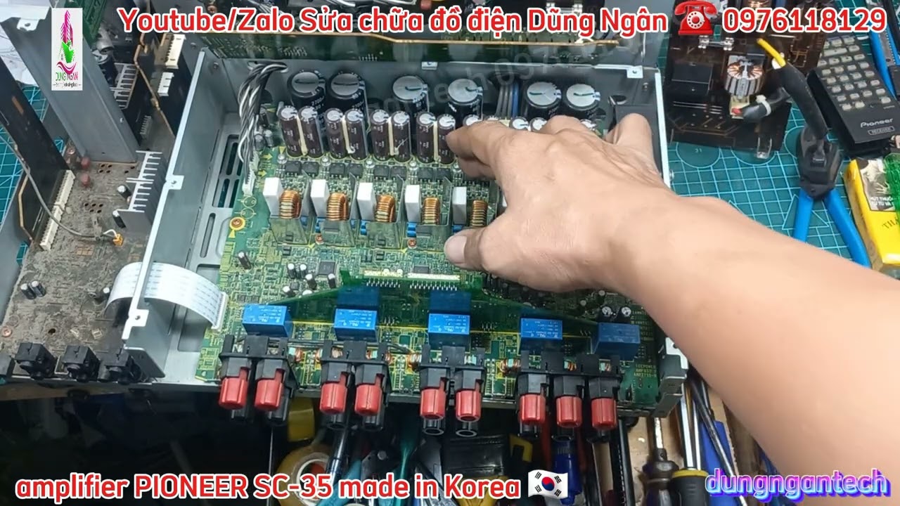 Không cẩn thận vỡ alo, không chắc không làm, Sửa chữa amplifier Pioneer Elite SC-35 made in Korea
