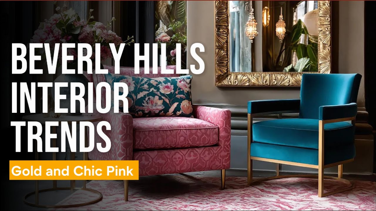 Beverly Hills Interior Trends: Gold Dining Rooms and Chic Pink Apartment Decor #apartment #interior