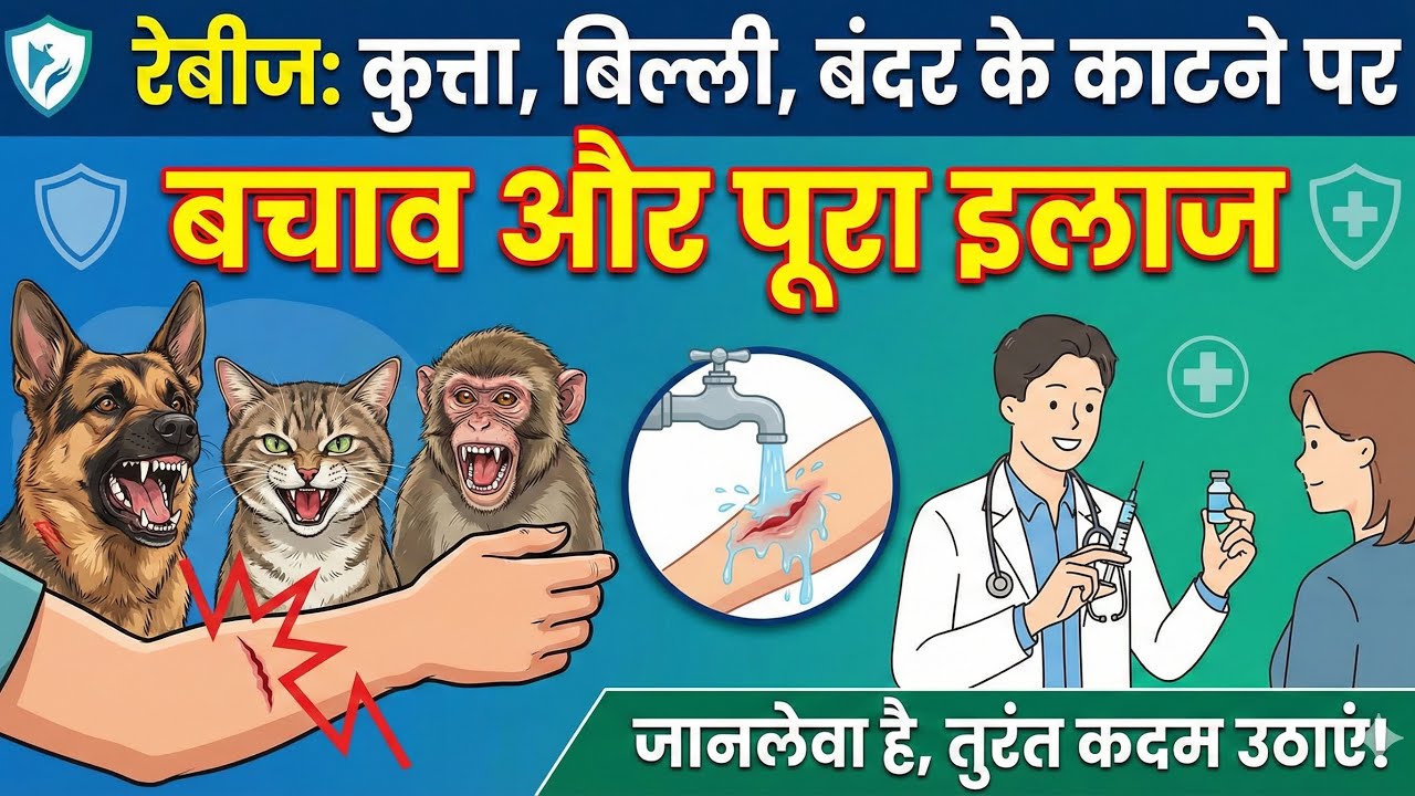 Rabies prevention and management after bite by Dog, Cat & Monkey. Dog bite Vaccination, Injection