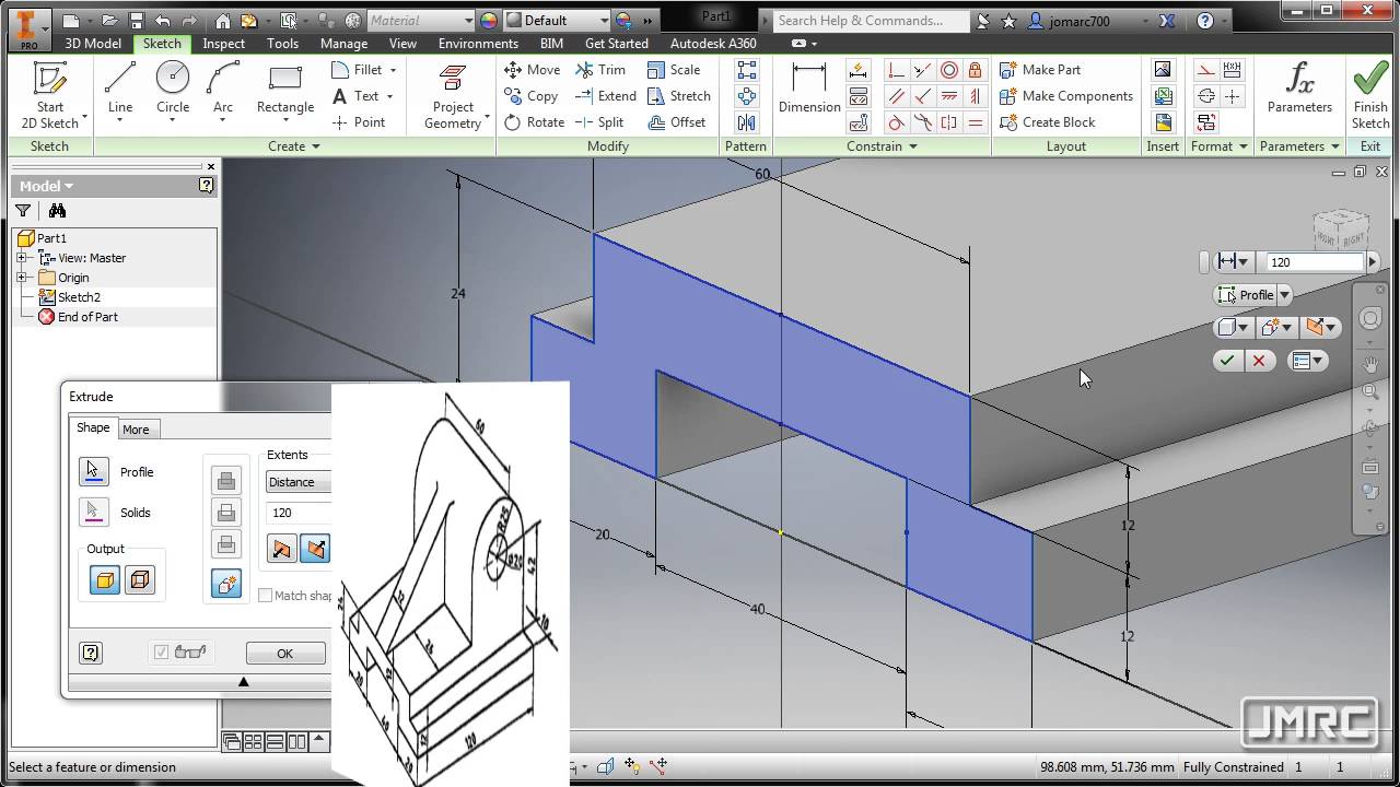Inventor 2016 Part Modeling Exercise 01