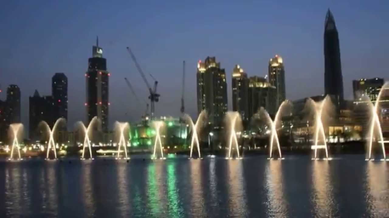 Dubai Dancing Fountain   the prayer  Celine Dion & Andrea Bocelli