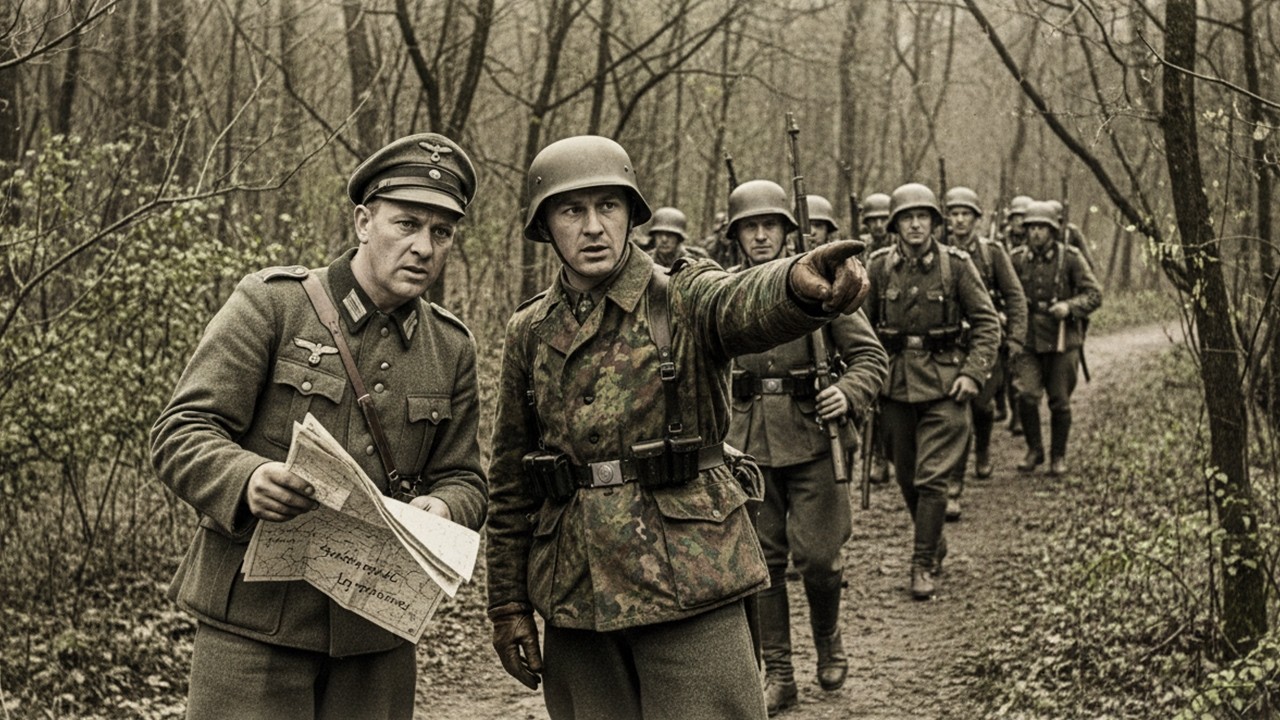 Němečtí důstojníci věřili ukořistěné mapě, dokud nezavedla jejich pluk přímo do obklíčení!