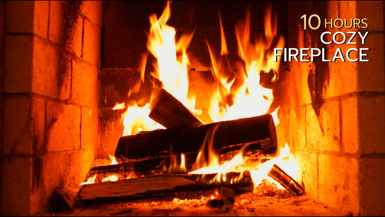 🔥 10 Hours of Cozy Fireplace Ambience  Crackling Fire Sounds for Sleep, Study & Relaxation