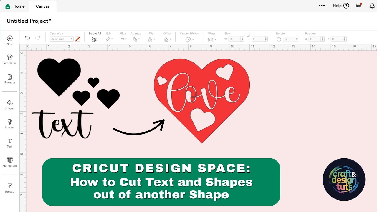 Cricut Design Space Tutorial: How to Cut Out Text & Shapes from Another Shape