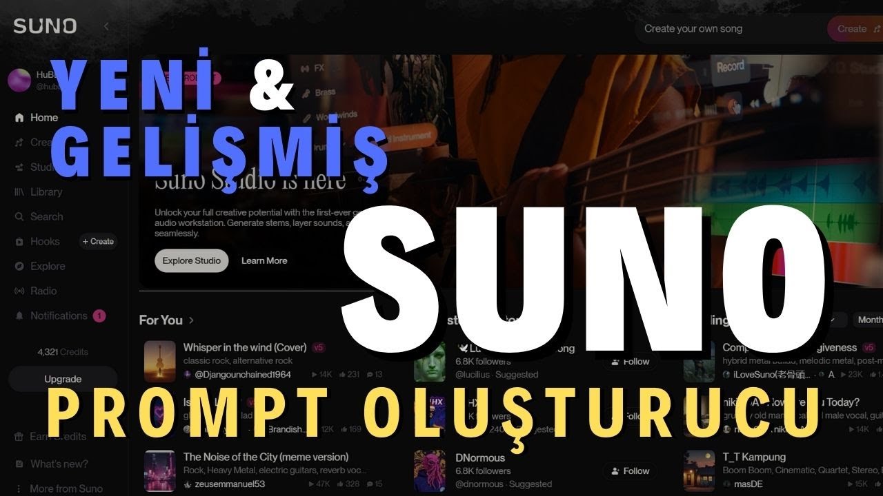 Yeni - Gelişmiş Suno Prompt Oluşturucu | Hubbez Production