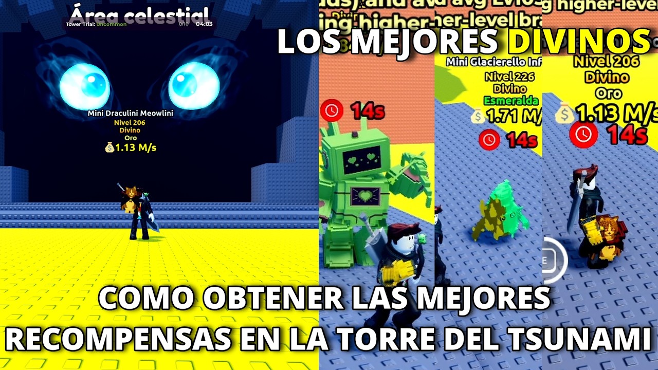 COMO OBTENER LOS MEJORES DIVINOS DE LA TORRE DEL TSUNAMI EN ESCAPA DEL TSUNAMI POR BRAINROTS