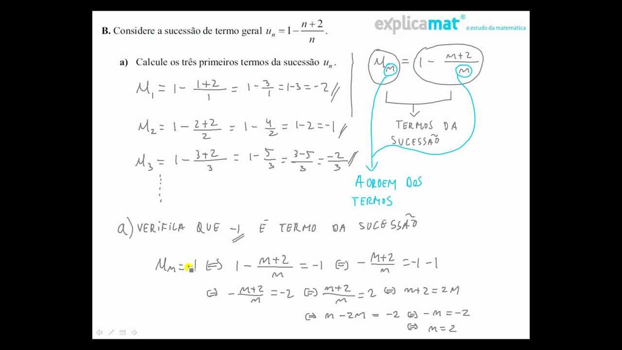 Sucessões Calcular Termos