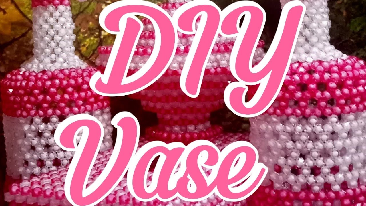 How to make a beaded flower vase Tutorial part 3 step by step