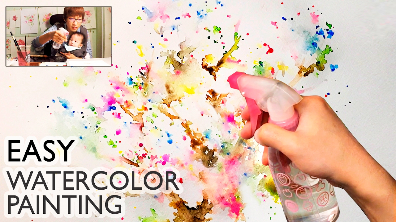 [LVL1] Easy Watercolor Technique for Beginners | Basic Spray Painting Art