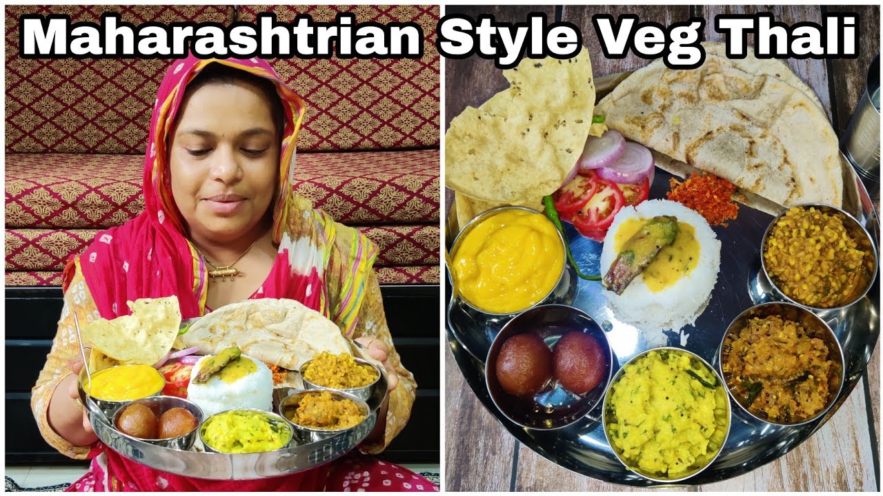 Maharashtrian Style Veg Thali In 40 Mins |Dal Rice |Veg Bhaji |Baigan Bharta |pitla Bhakri |Aamras