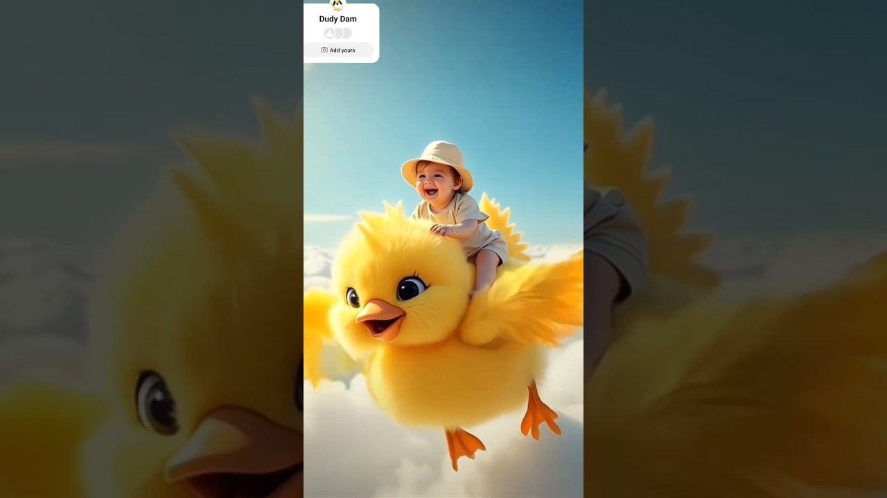 Dudy Dudy Dam Dam Baby With Duck Animation  viral Video #babyduck #dudy #shortvideo #shorts