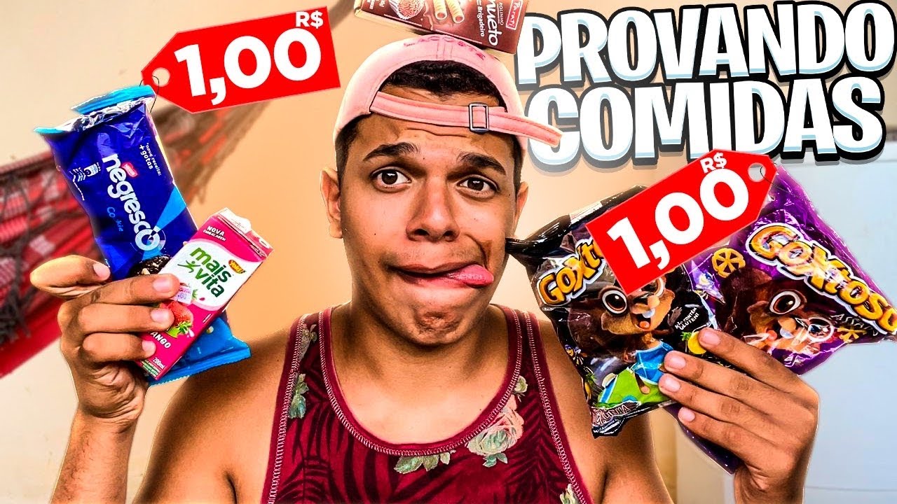 PROVANDO COMIDAS DA LOJA DE 1 REAL! 2