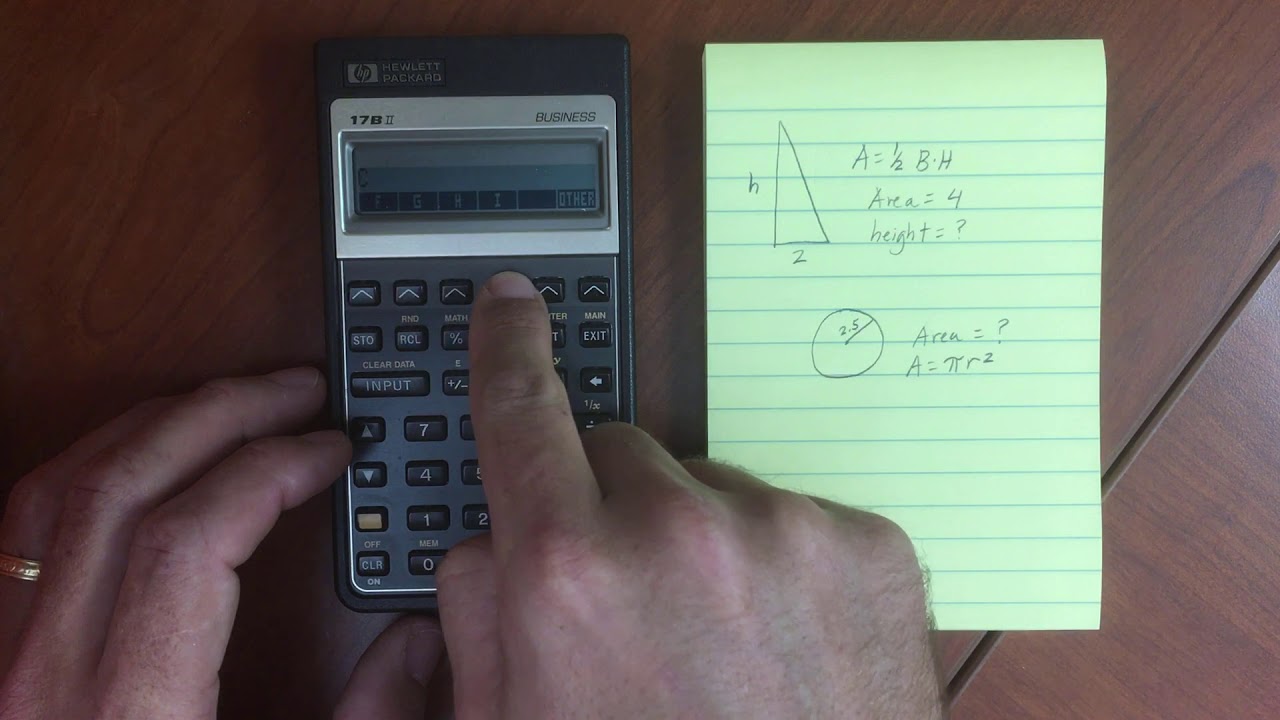 HP 17BII Solver Menu